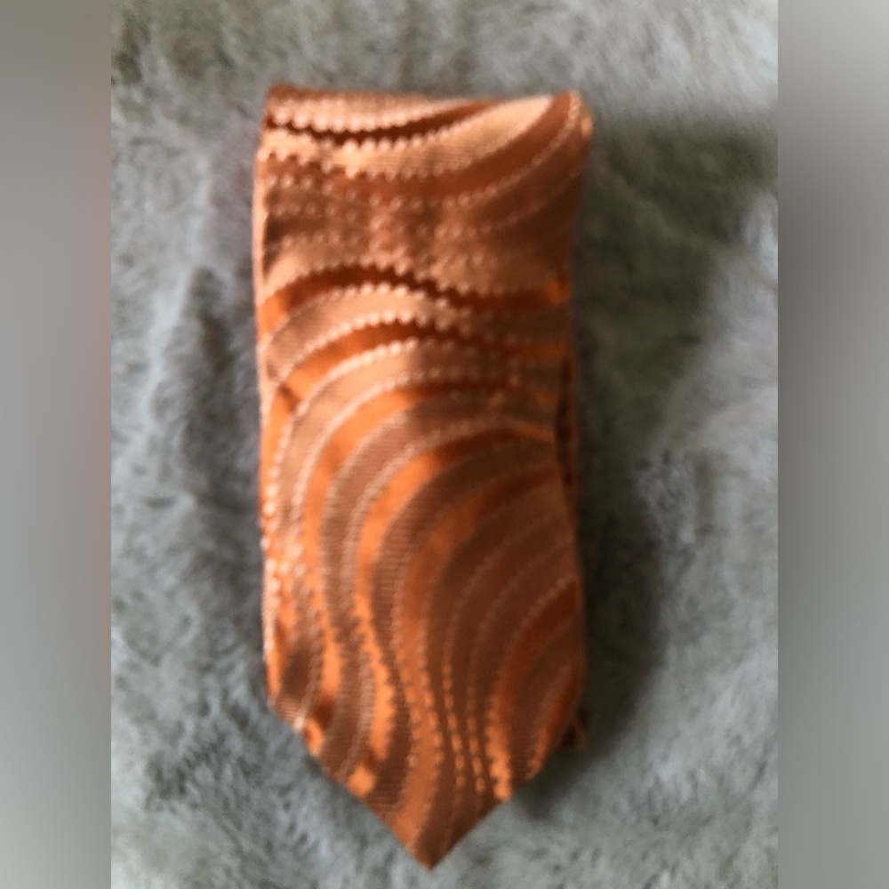 Ted Baker Men's Orange Patterned Silk Tie